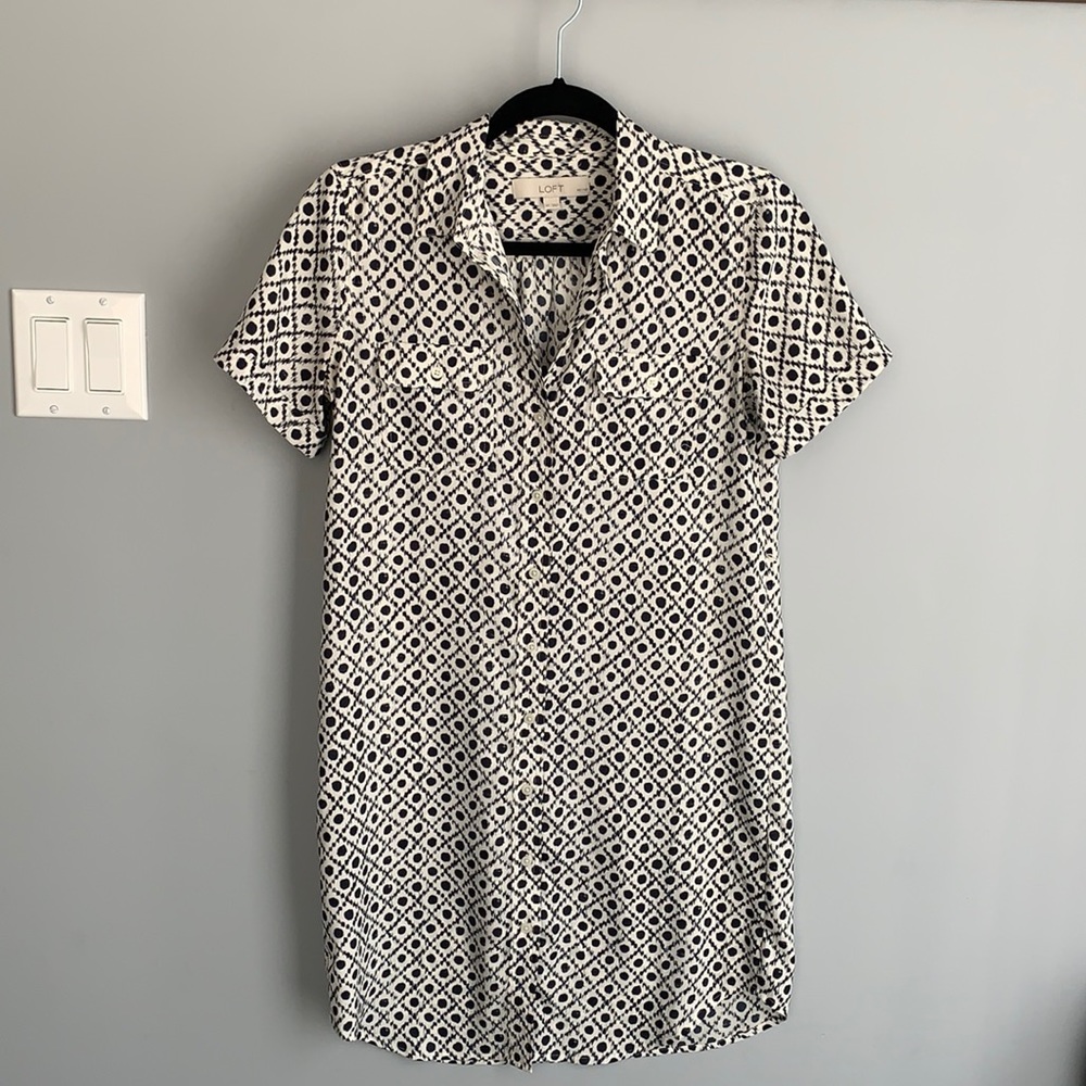 LOFT T-Shirt Button Up Dress